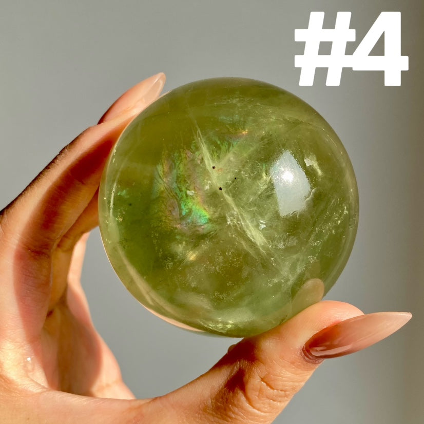 Apple Green Fluorite Sphere