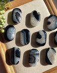 Black Agate Palm Stone