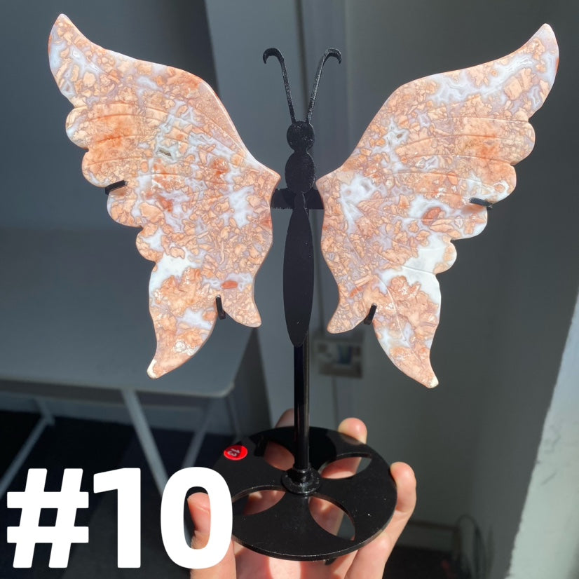 Pink Agate Butterfly Wings