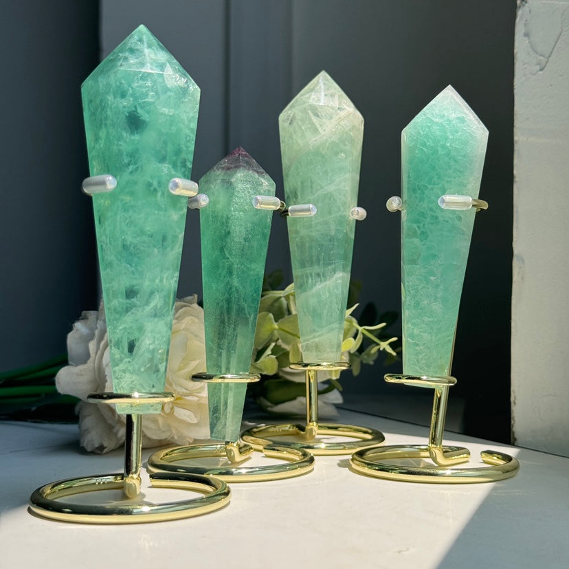 Baja Blast Fluorite Wand on stand