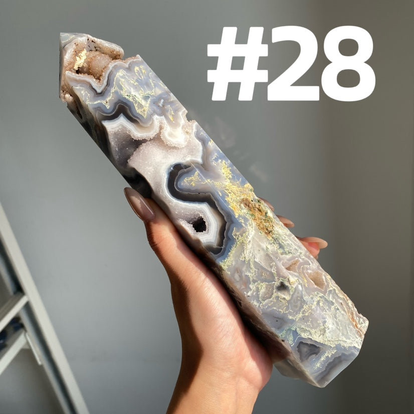 Big Moss Agate Tower