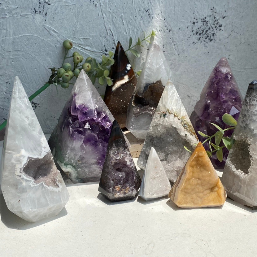 Agate Druzy Diamond Tower