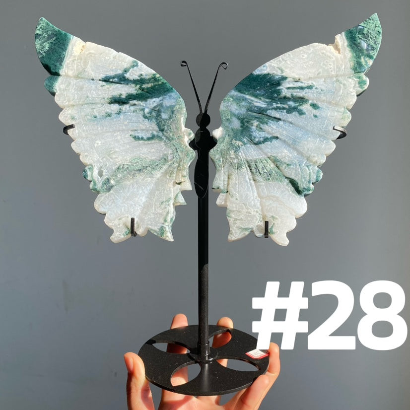 Moss Agate Big Butterfly Wings