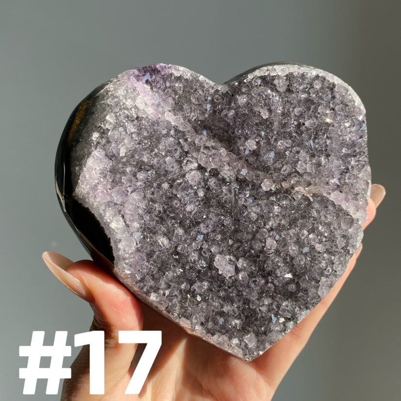 Amethyst Cluster Heart