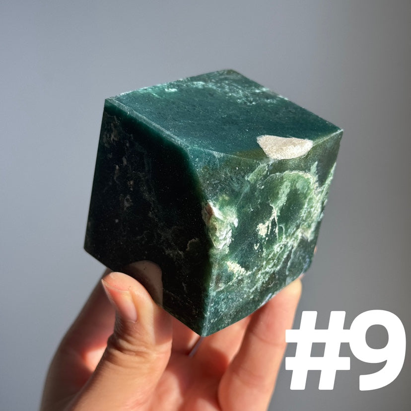 Moss Agate Cube