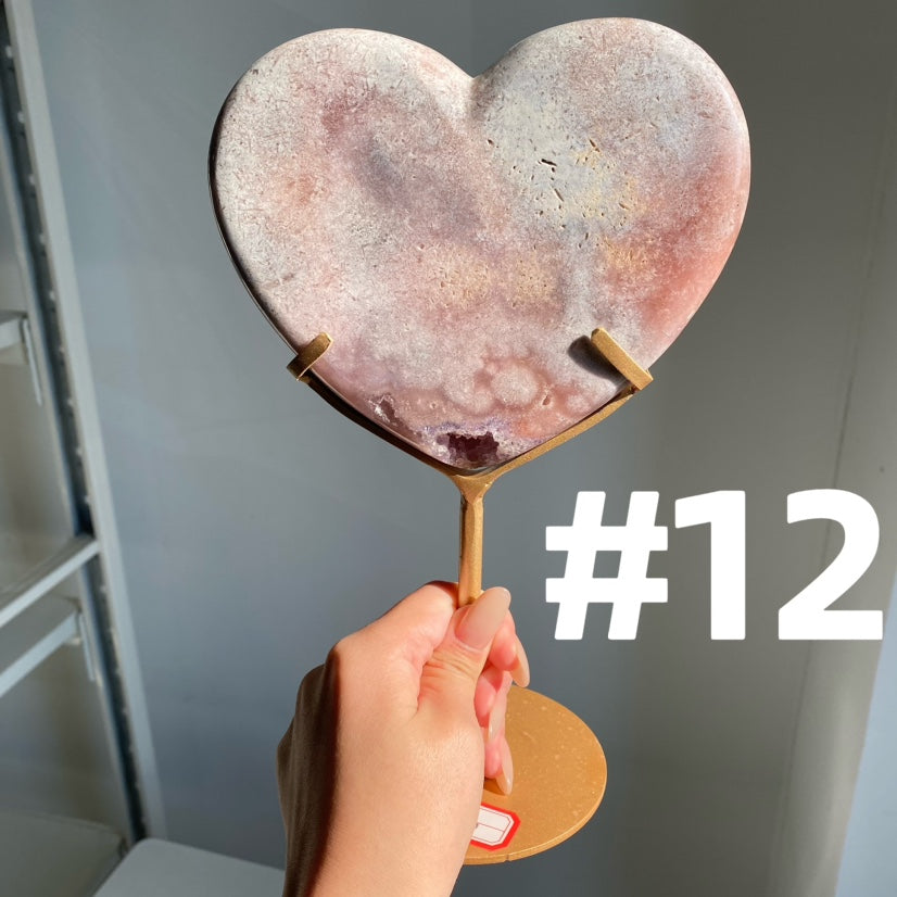 Pink Amethyst Moon & Heart