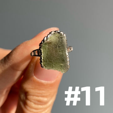 Genuine Moldavite Rings