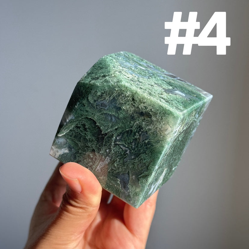 Moss Agate Cube