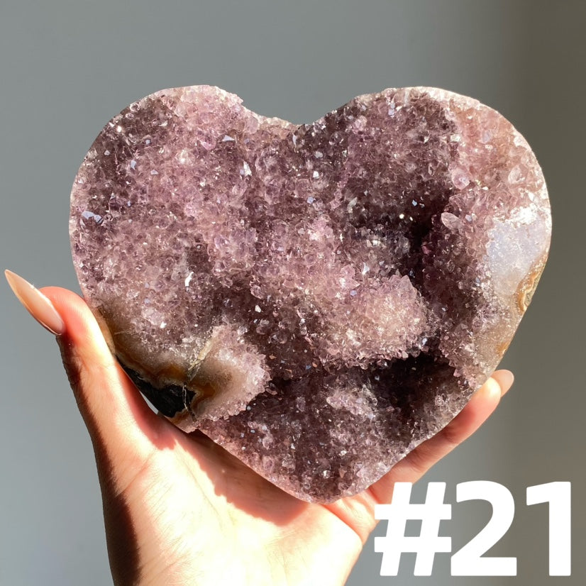 Amethyst Cluster Heart