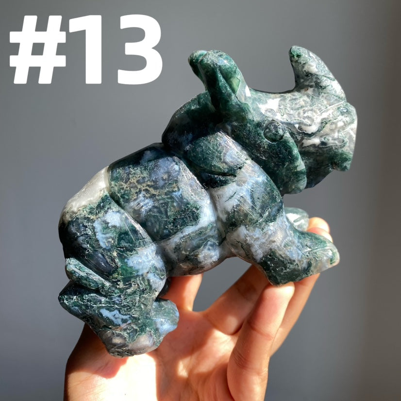 Moss Agate Rhinocero