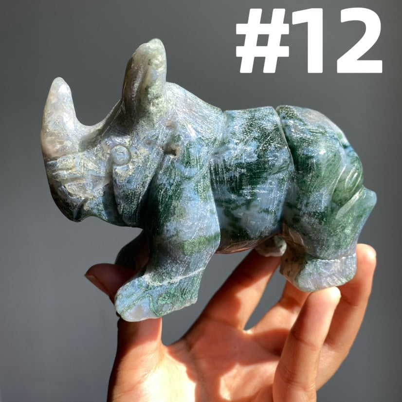 Moss Agate Rhinocero