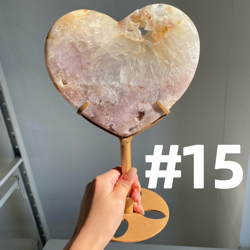 Pink Amethyst Moon & Heart