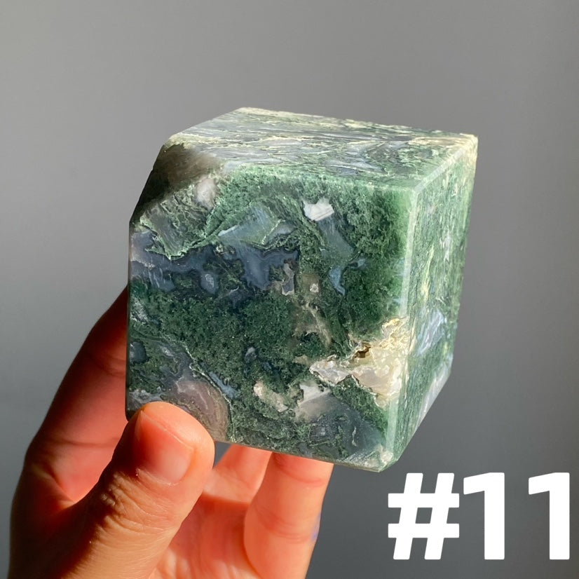 Moss Agate Cube