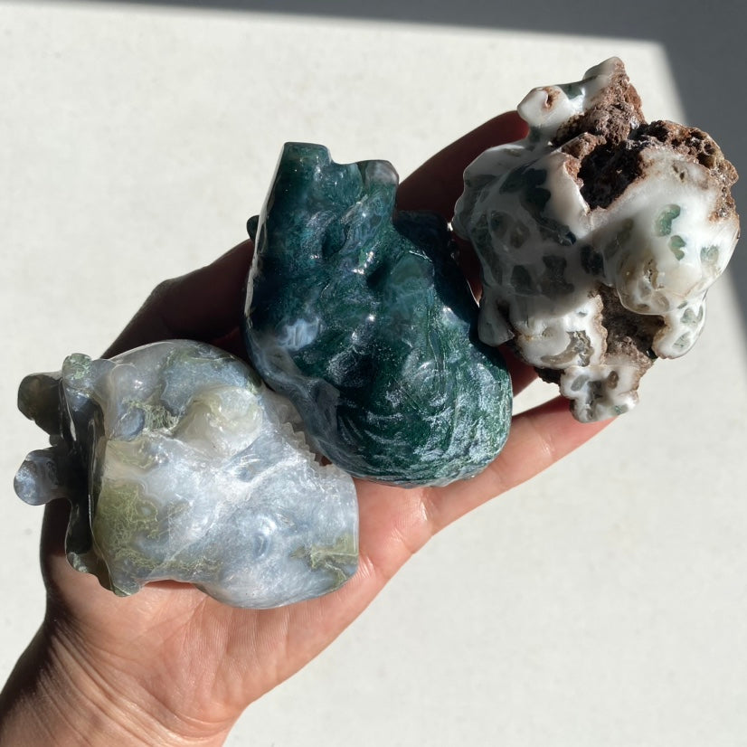 Moss Agate Human Heart