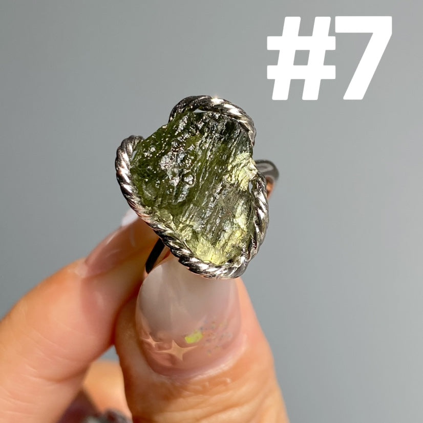 Genuine Moldavite Rings