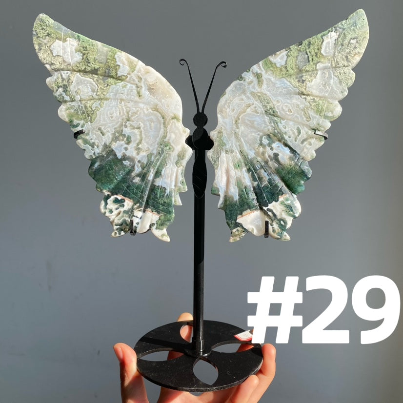 Moss Agate Big Butterfly Wings