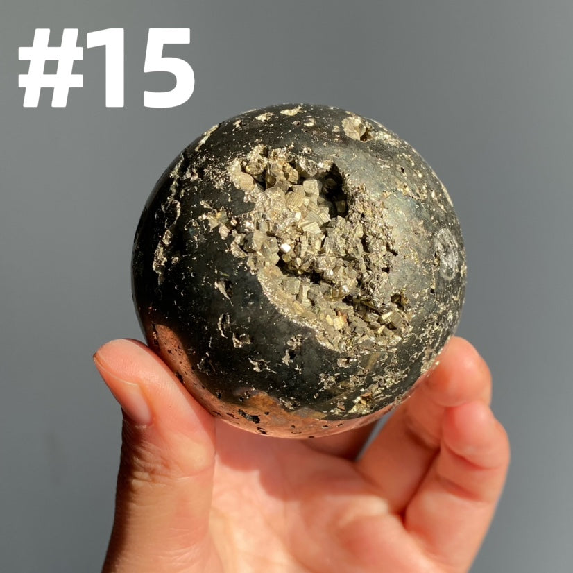 Pyrite Druzy Sphere