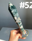 Moss Agate Wand on stand