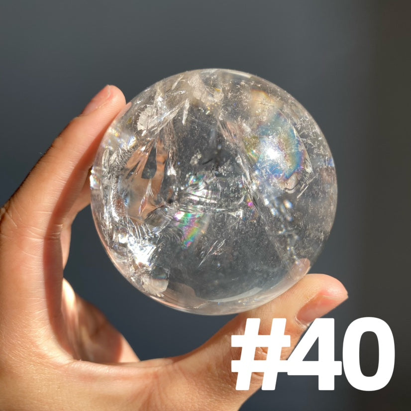 Rainbow Clear Quartz Sphere