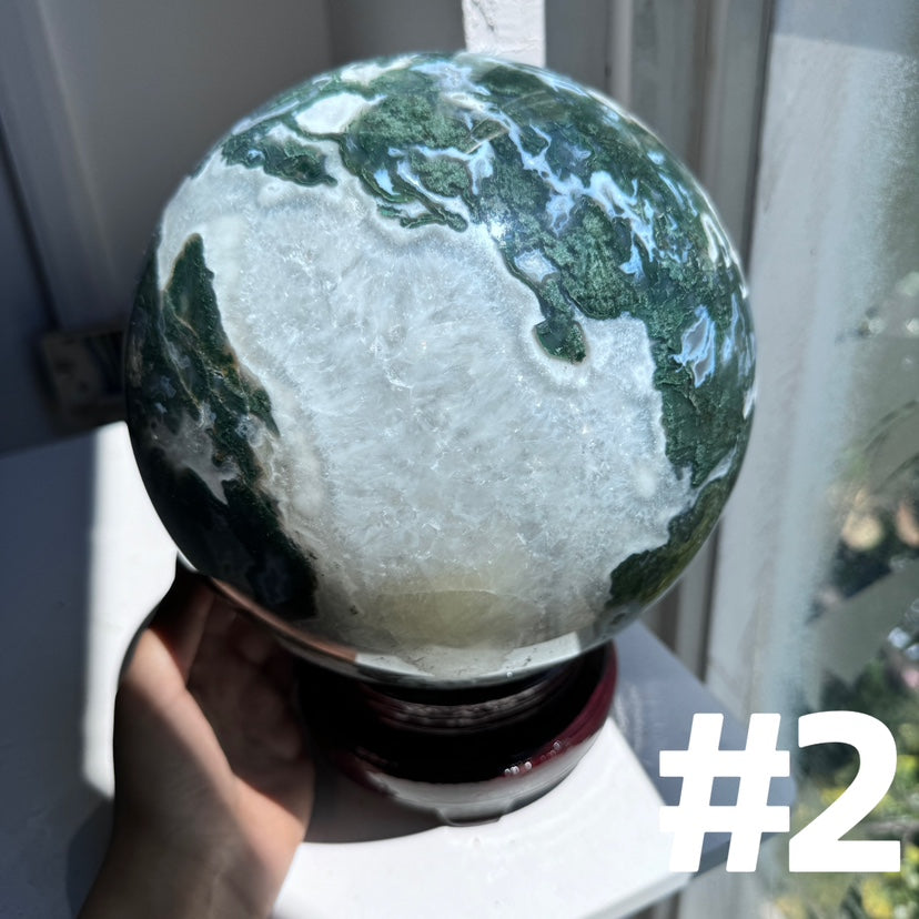 Massive Moss Agate Sphere