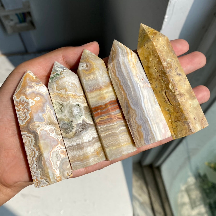 Crazy Lace Agate Small Towers