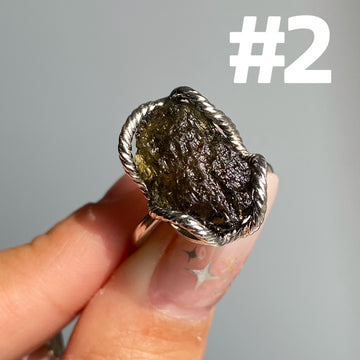 Genuine Moldavite Rings