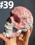 Pink Opal Flower Skull