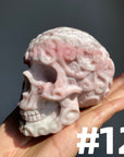 Pink Opal Flower Skull