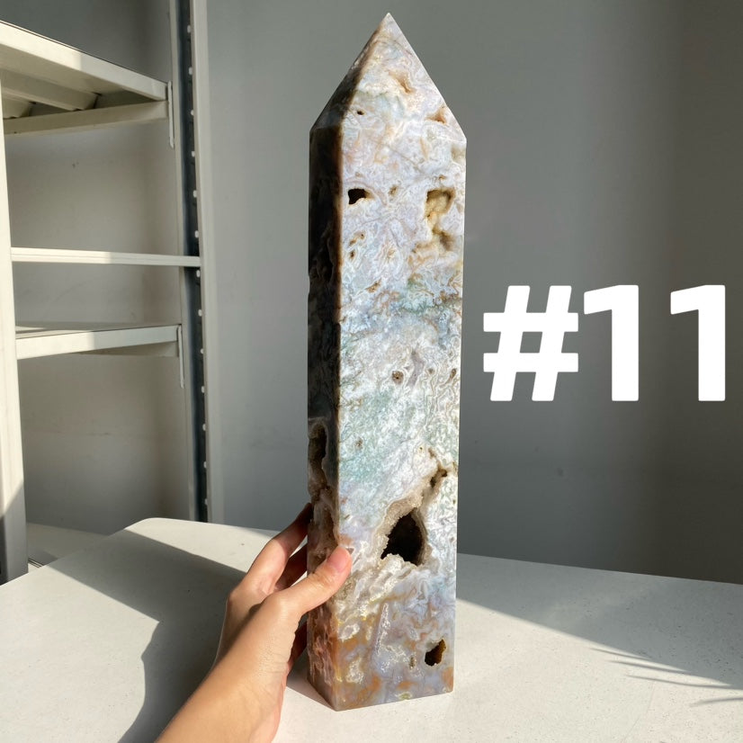 Big Moss Agate Tower