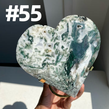 Moss Agate Moons & Hearts