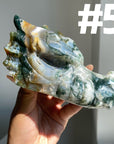 Moss Agate Dragon Head