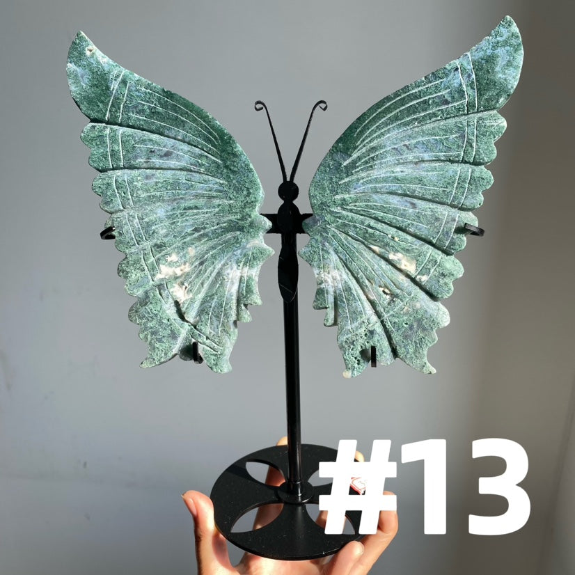 Moss Agate Big Butterfly Wings