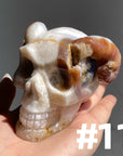 Flower Agate Horn Skull