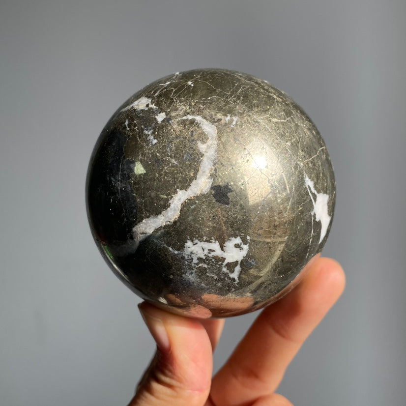 Pyrite Quartz Big Sphere