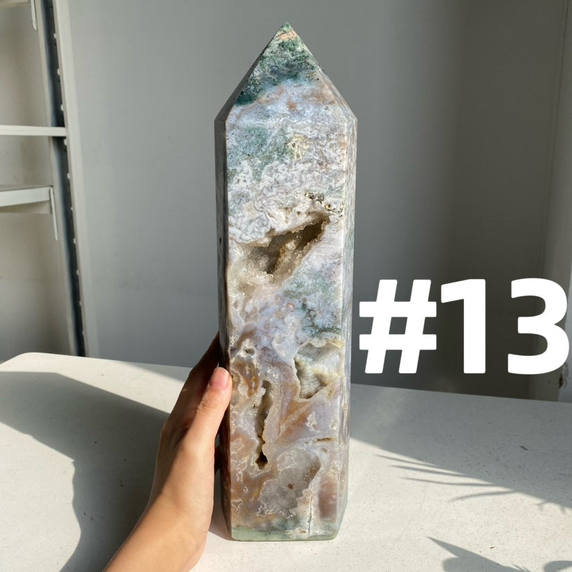 Big Moss Agate Tower