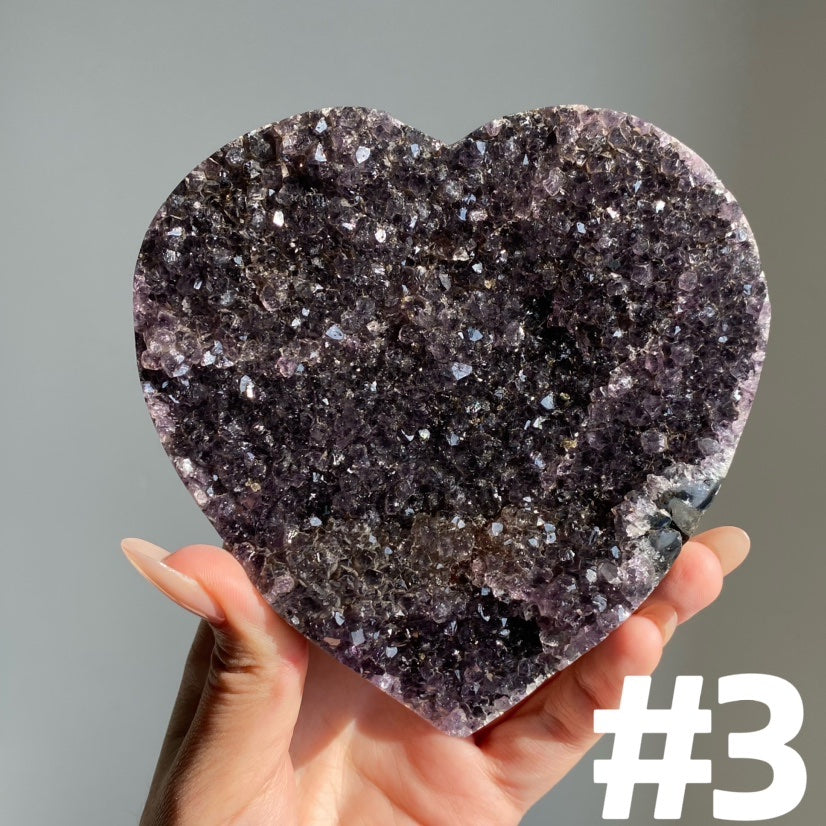 Amethyst Cluster Heart