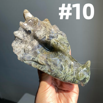 Moss Agate Dragon Head