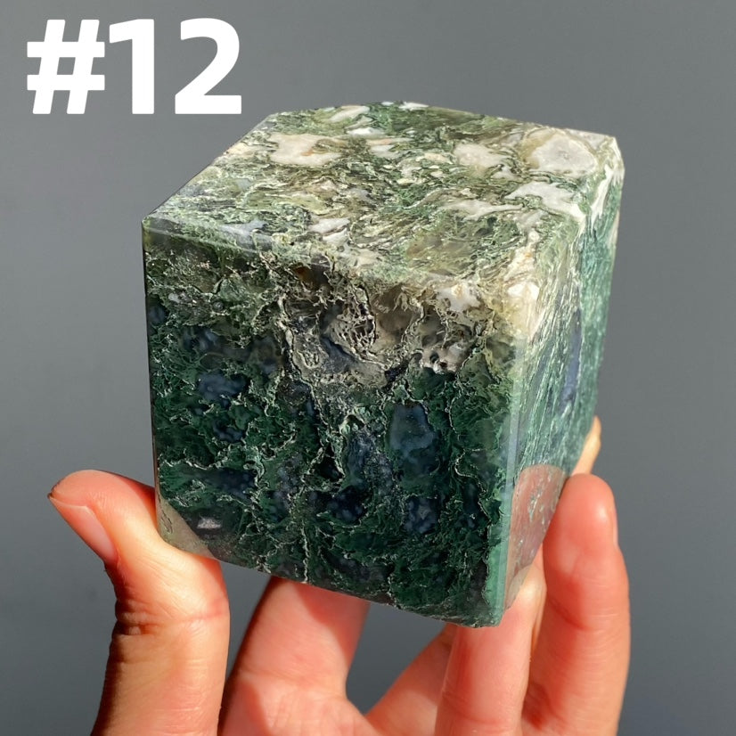 Moss Agate Cube