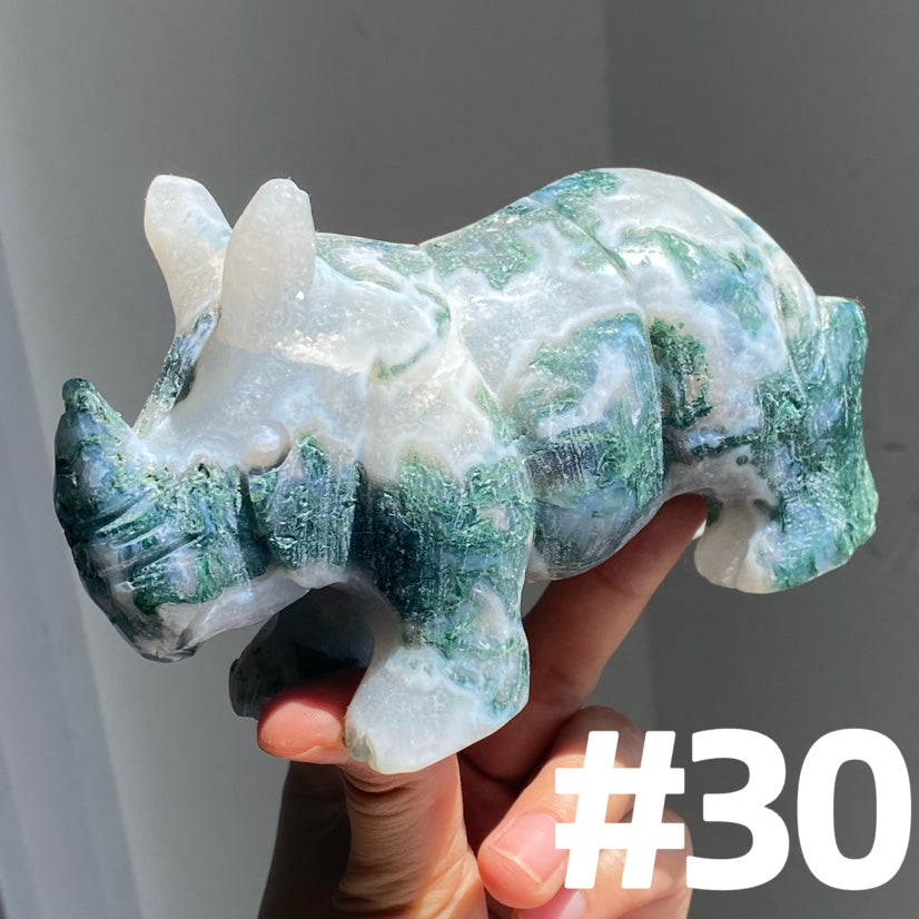 Moss Agate Rhinocero