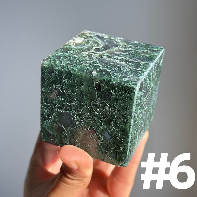 Moss Agate Cube