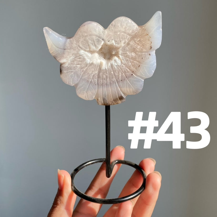 Druzy Agate Heart Wings