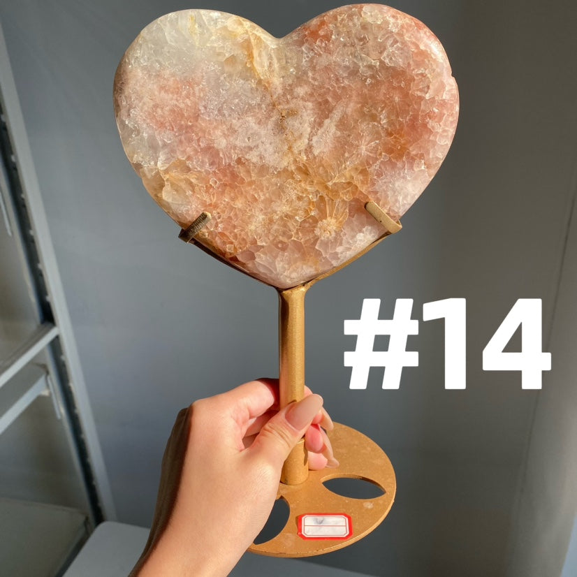 Pink Amethyst Moon & Heart