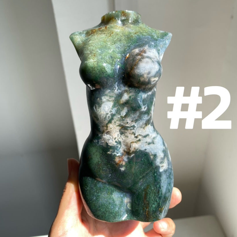 Large Moss Agate Lady Body