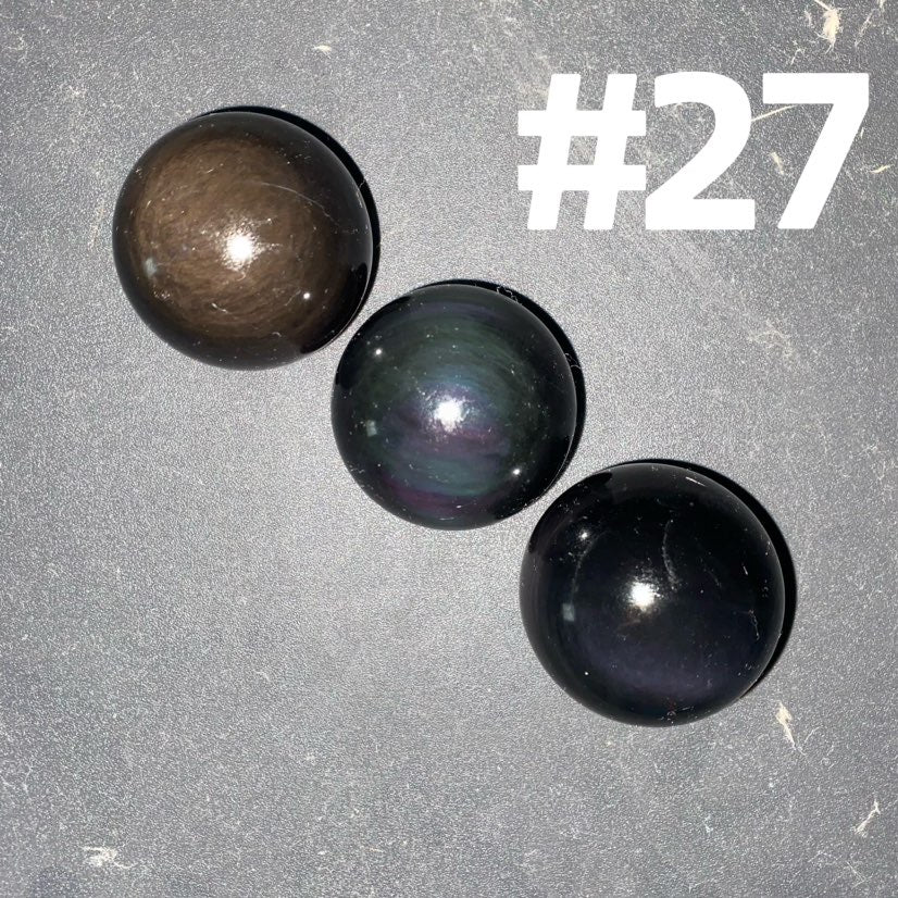 Rainbow Obsidian Sphere Bundle