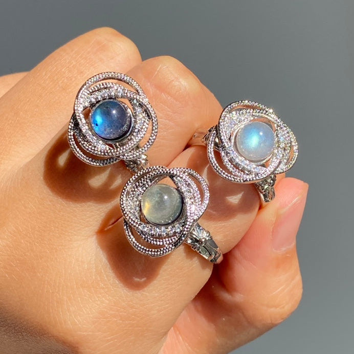 Labradorite Fidget Spinner Ring