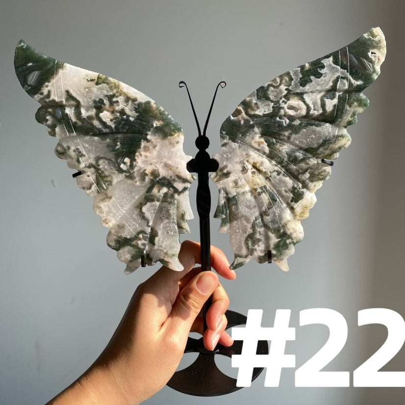 Moss Agate Big Butterfly Wings