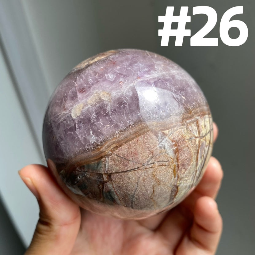 Amethyst x Crazy Lace Agate Sphere