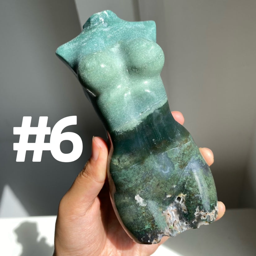 Large Moss Agate Lady Body