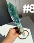 Moss Agate Wand on stand