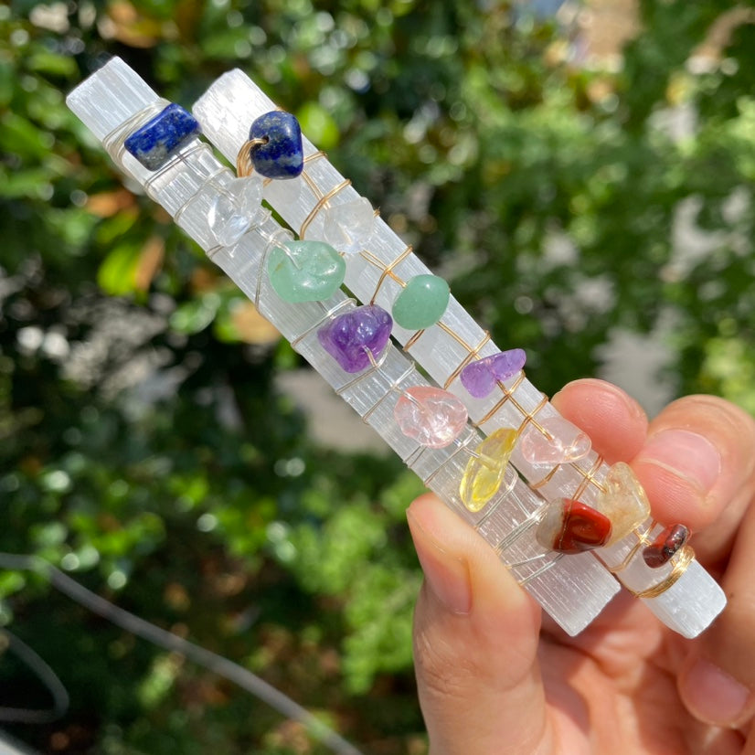 7 Chakra Selenite Bar